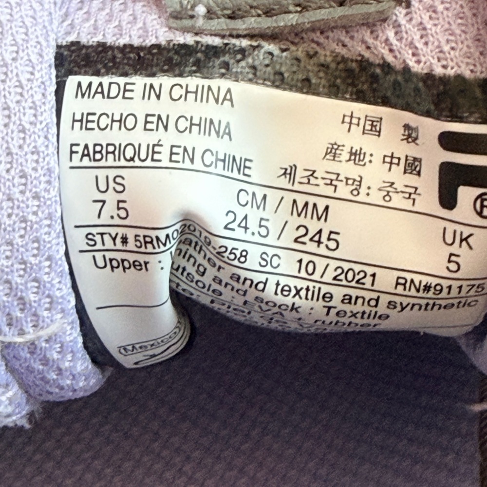 Fila Envision Women's Gray White Lavender Athletic Sneakers 7.5 - Picture 9 of 11